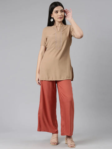 Image of a model dressed in Go Colors Basic Palazzos.