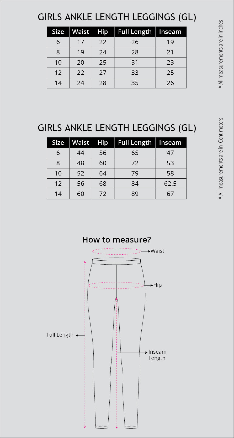 Girls Solid Young Pink Ankle Length Leggings