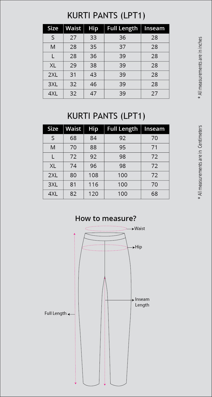 3xl pants size chart womens