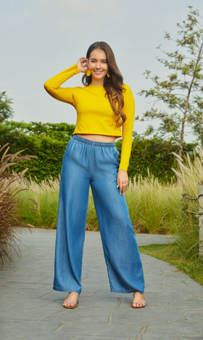 Buy Blue Trousers & Pants for Women by SHOWOFF Online | Ajio.com
