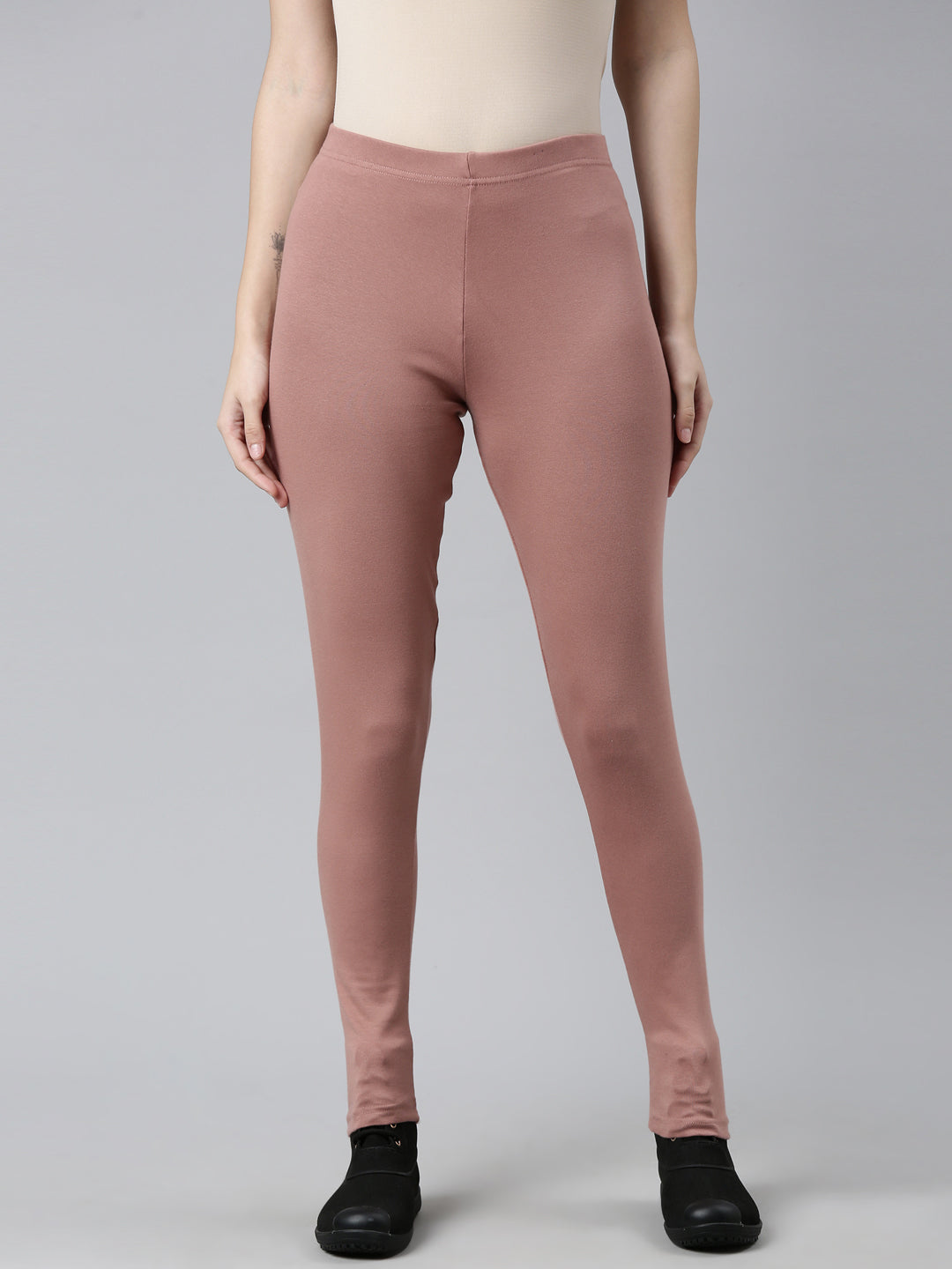 Buy Go Colors Women Beige Solid Stretch Leggings Online at Best Prices in  India - JioMart.