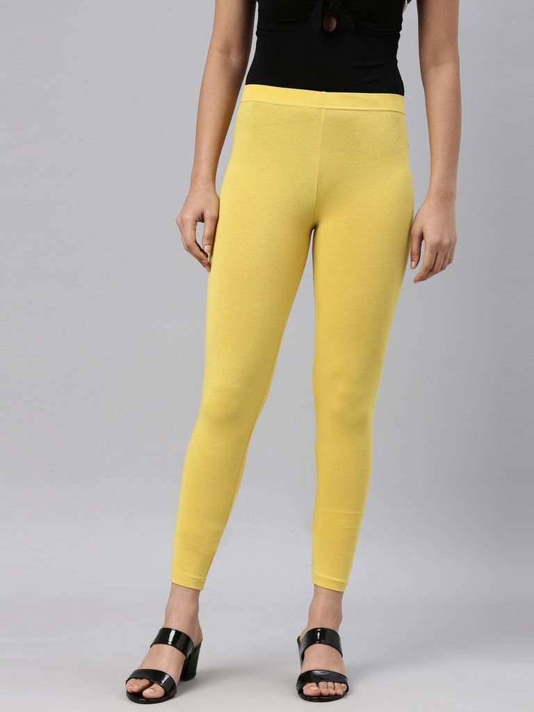 Buy Dollar Women's Missy Pack of 1 Cotton Slim Fit Yellow Color Ankle  Length Leggings Online at Best Prices in India - JioMart.