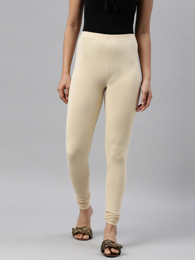 Buy GO COLORS Women's Skinny Fit Cotton Churidar Leggings  (LC_Orange3_S_Orange_S) at