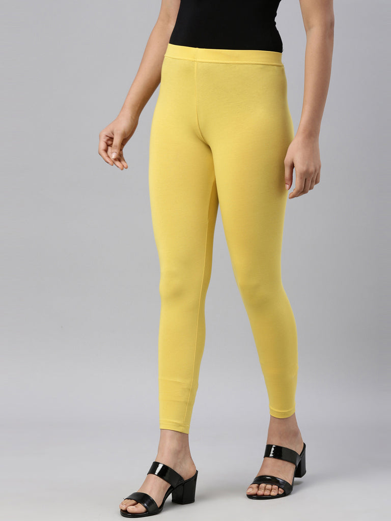 Leggings,Leggings Women Thin Full Ankle Length Leggings Stretch Pants Basic  Leggings Casual Spandex Soft Multicolor Legging,K036 Yellow,S : :  Clothing, Shoes & Accessories