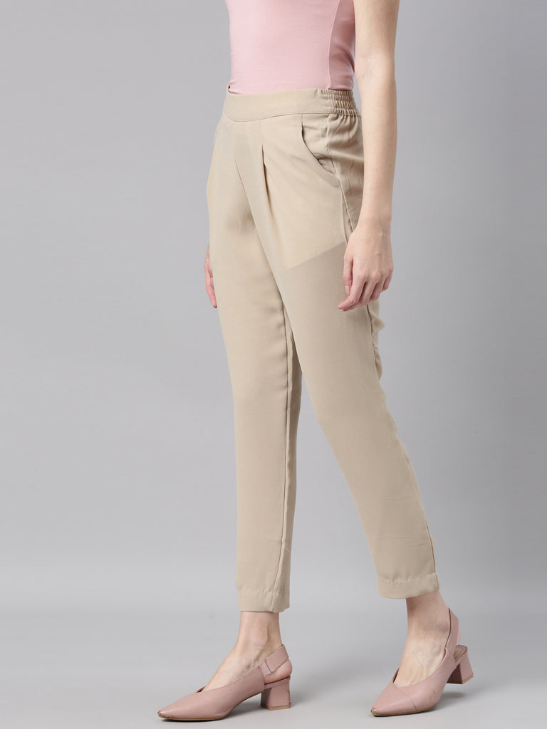 Go Colors Trousers and Pants  Buy Go Colors Women Light Beige Chinos  Trousers Online  Nykaa Fashion