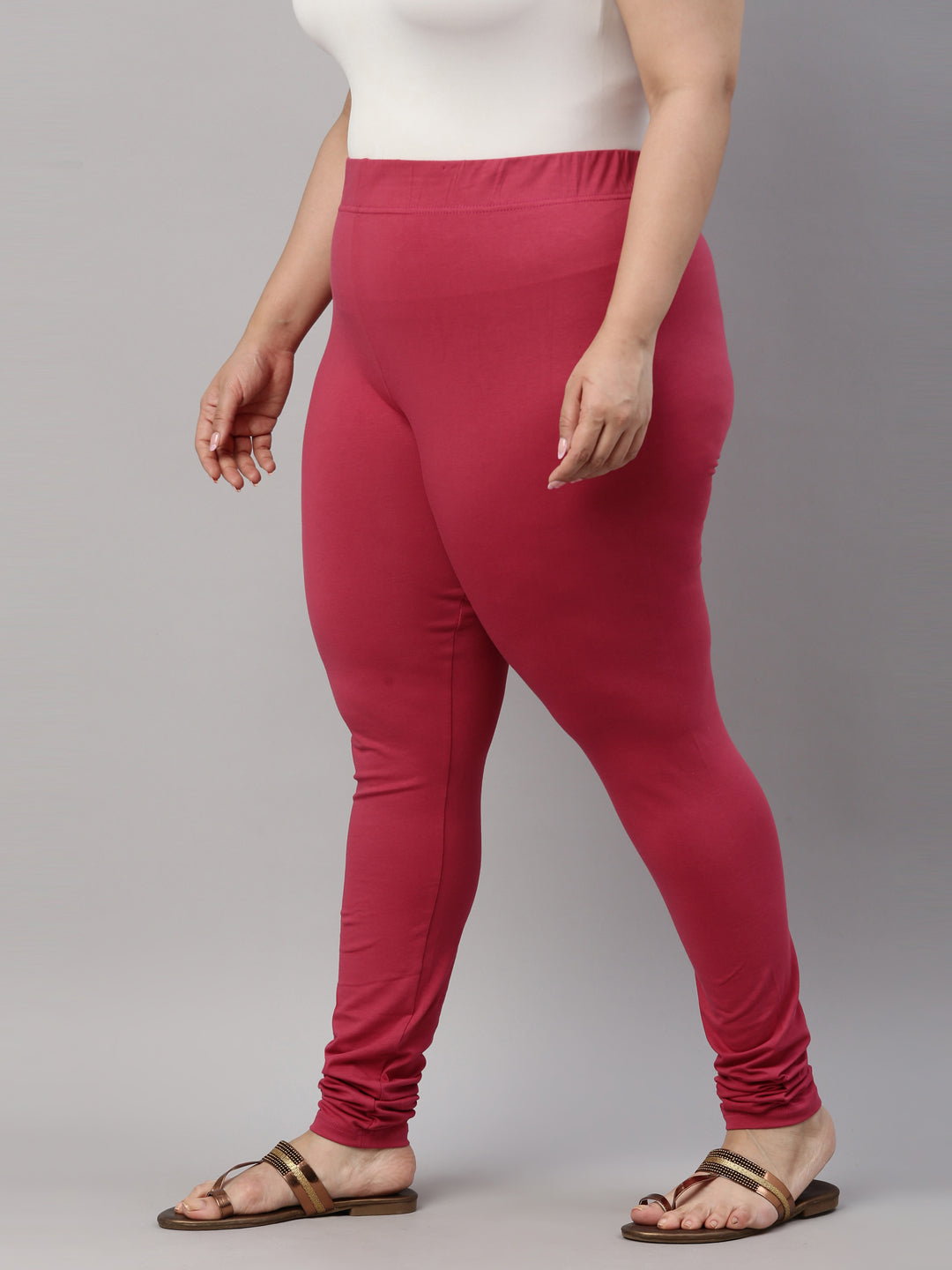 Dark Pink Color Legging Chudidhar Length – LGM Fashions