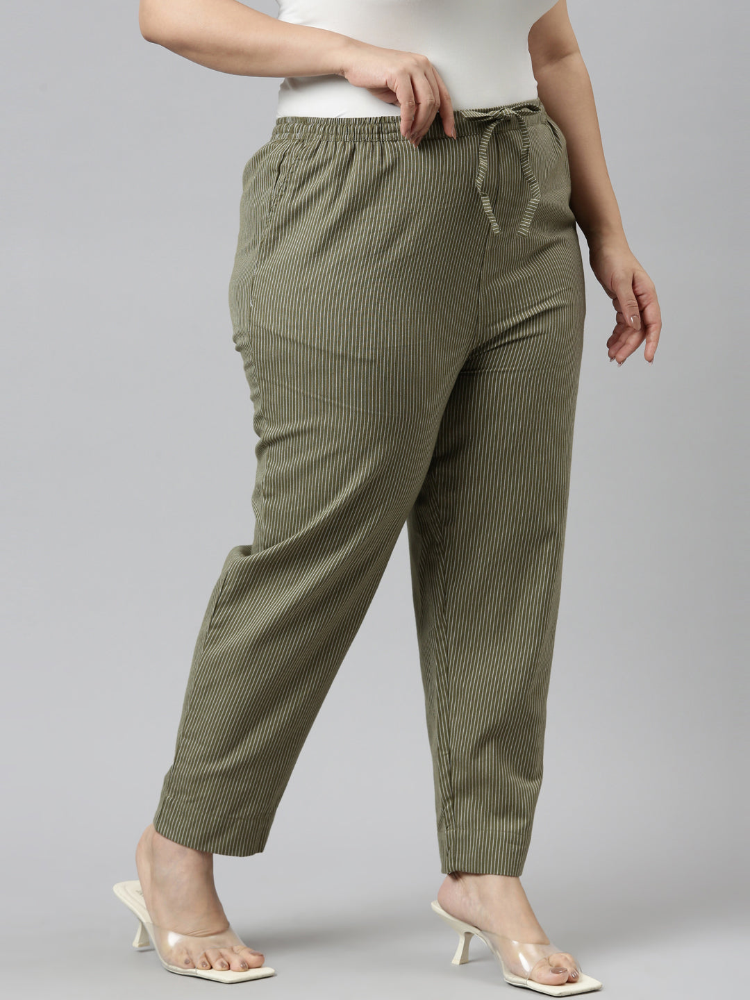 Buy Green Straight Pants Online - Aurelia