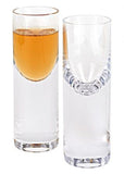 Set of 2 Mouth Blown Crystal Long Shot Glasses Trays homeroots kitchen & dining 
