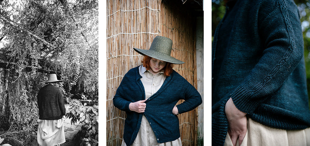 Three more images of the Yöllä cardigan and its details.