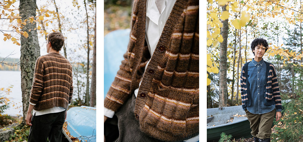 Three more images of the Dracena cardigan on different models.