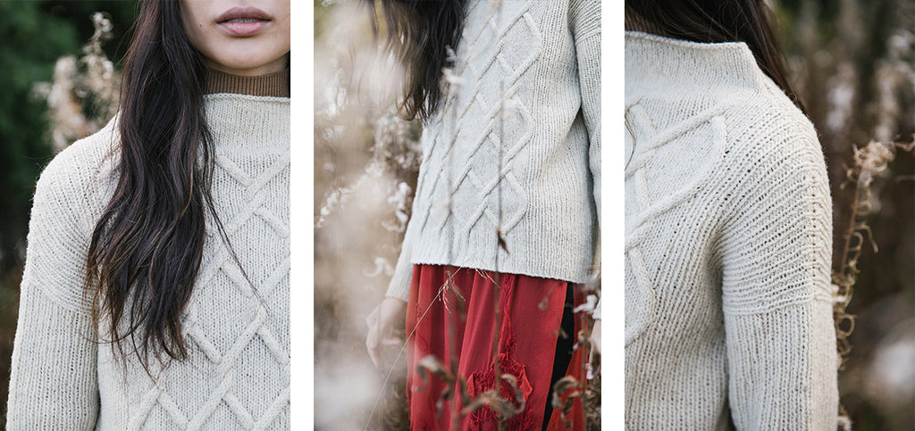 Three more images of the Dyyni sweater and its details.