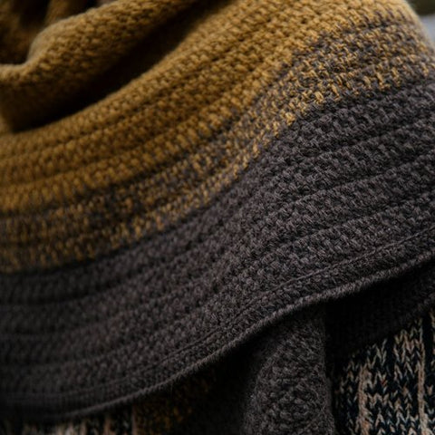 A close-up image of the Barchan shawl, designed by Susan Chin.
