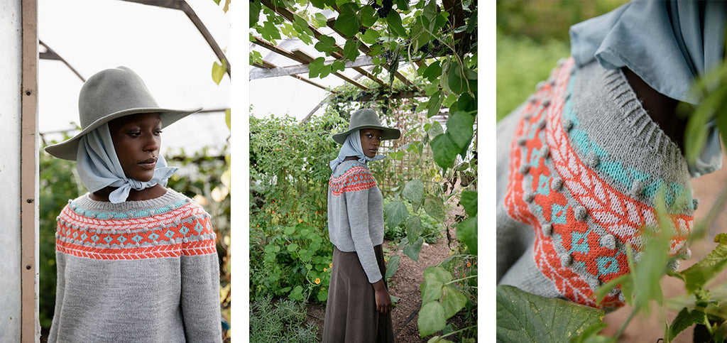 Three more images of the Tiny Pebbles sweater and its details.