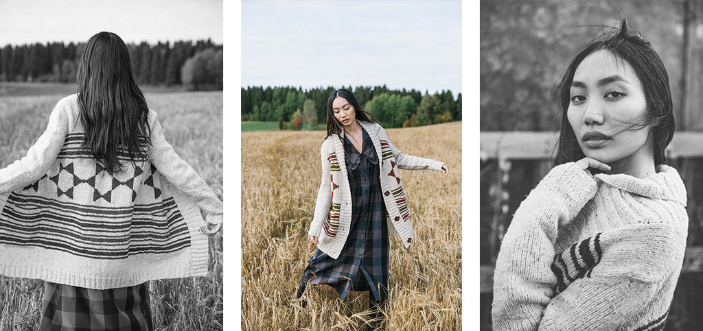 Three more images of the Akwa Miri cardigan.