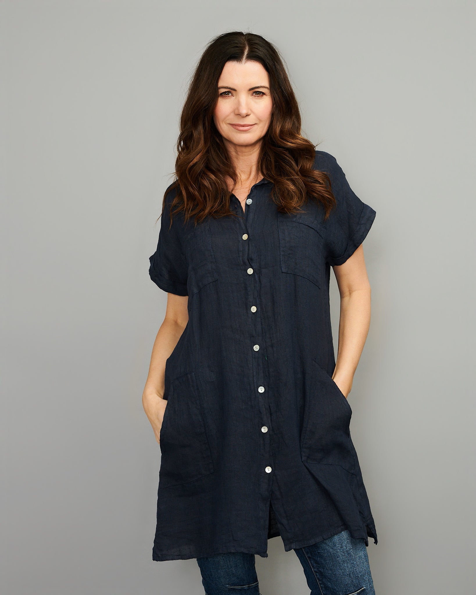 Cowl Neck Linen Dress – Miss Sugar