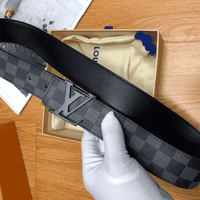 Louis Vuitton Belt Initiales Damier Graphite Black/Grey in Canvas