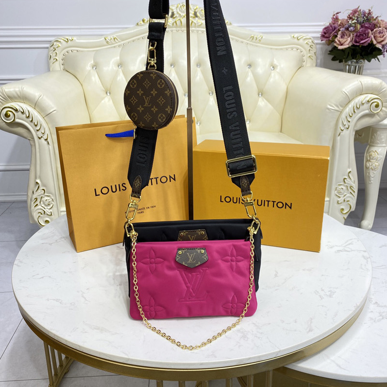 Louis Vuitton Maxi Multi Pochette Accessories Black/Fuchsia in  Econyl/Coated Canvas with Gold-tone - US