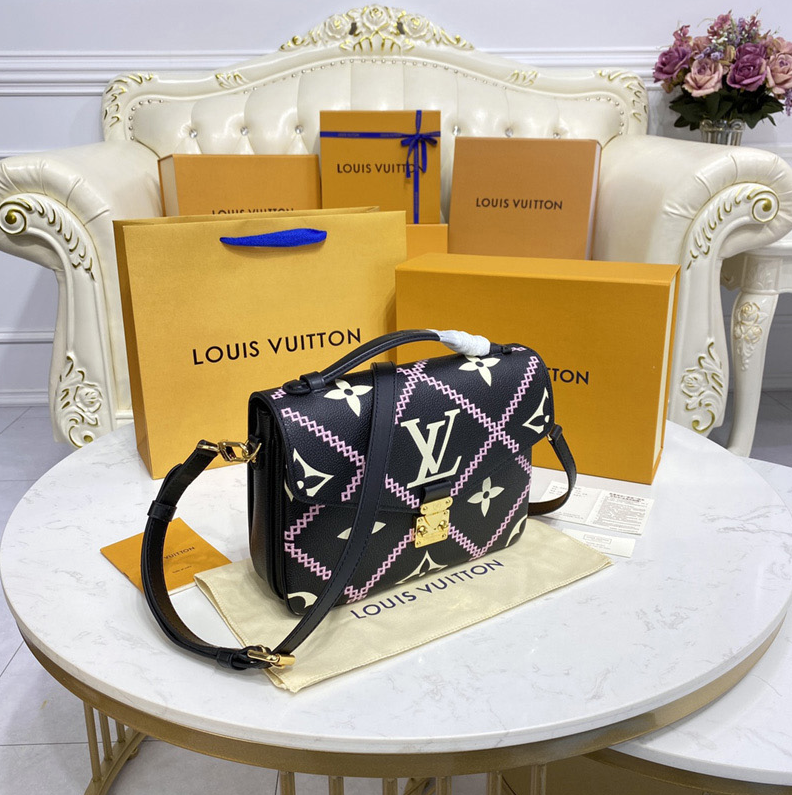 Louis Vuitton Crafty Pochette Metis Black in Embossed Grained Cowhide  Leather with Gold-tone - US