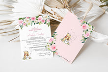 Load image into Gallery viewer, Girl Winnie Pooh Virtual Baby Shower Invitation Template
