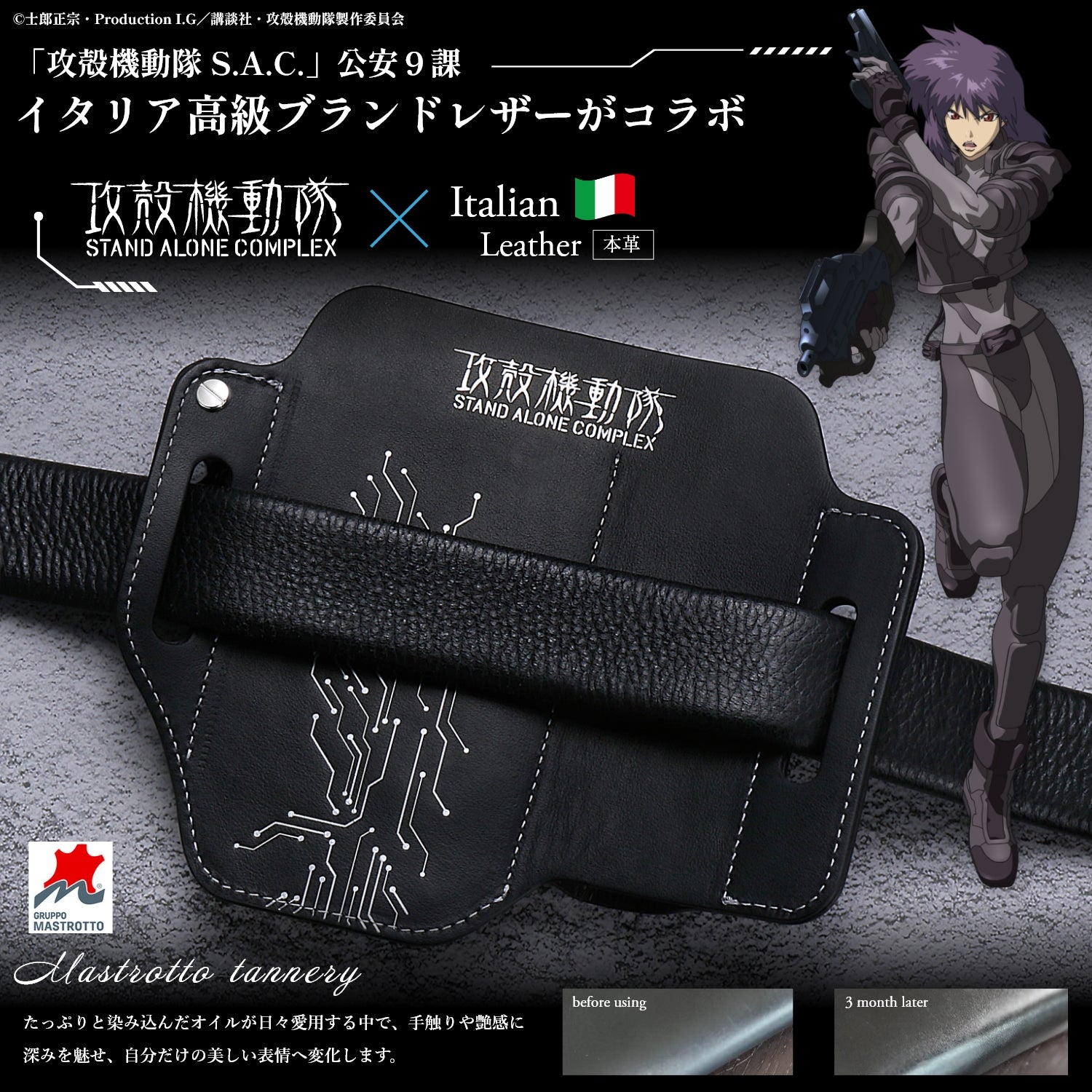 攻殻機動隊 S.A.C. イタリアンレザー ホルスター型多機能ツールポーチ