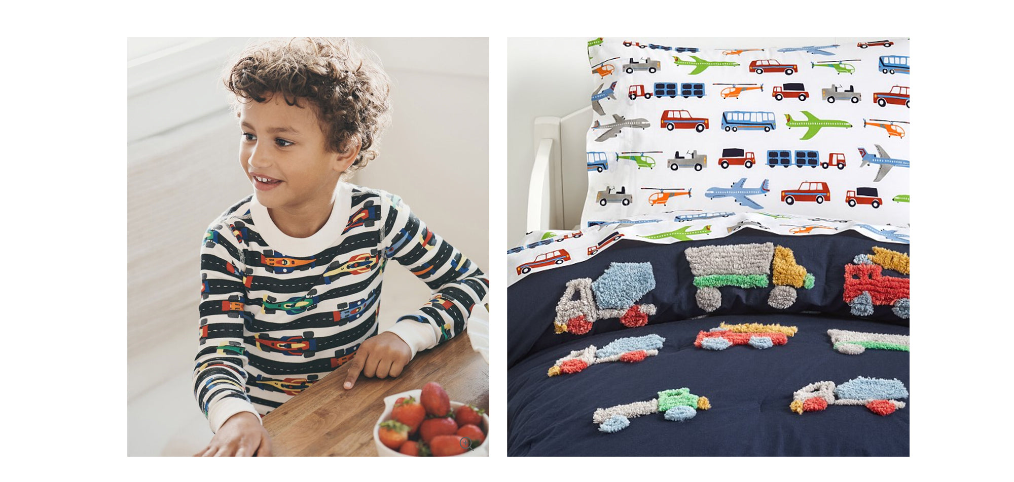 car themed bedding and pajamas ideas for boys' nursery