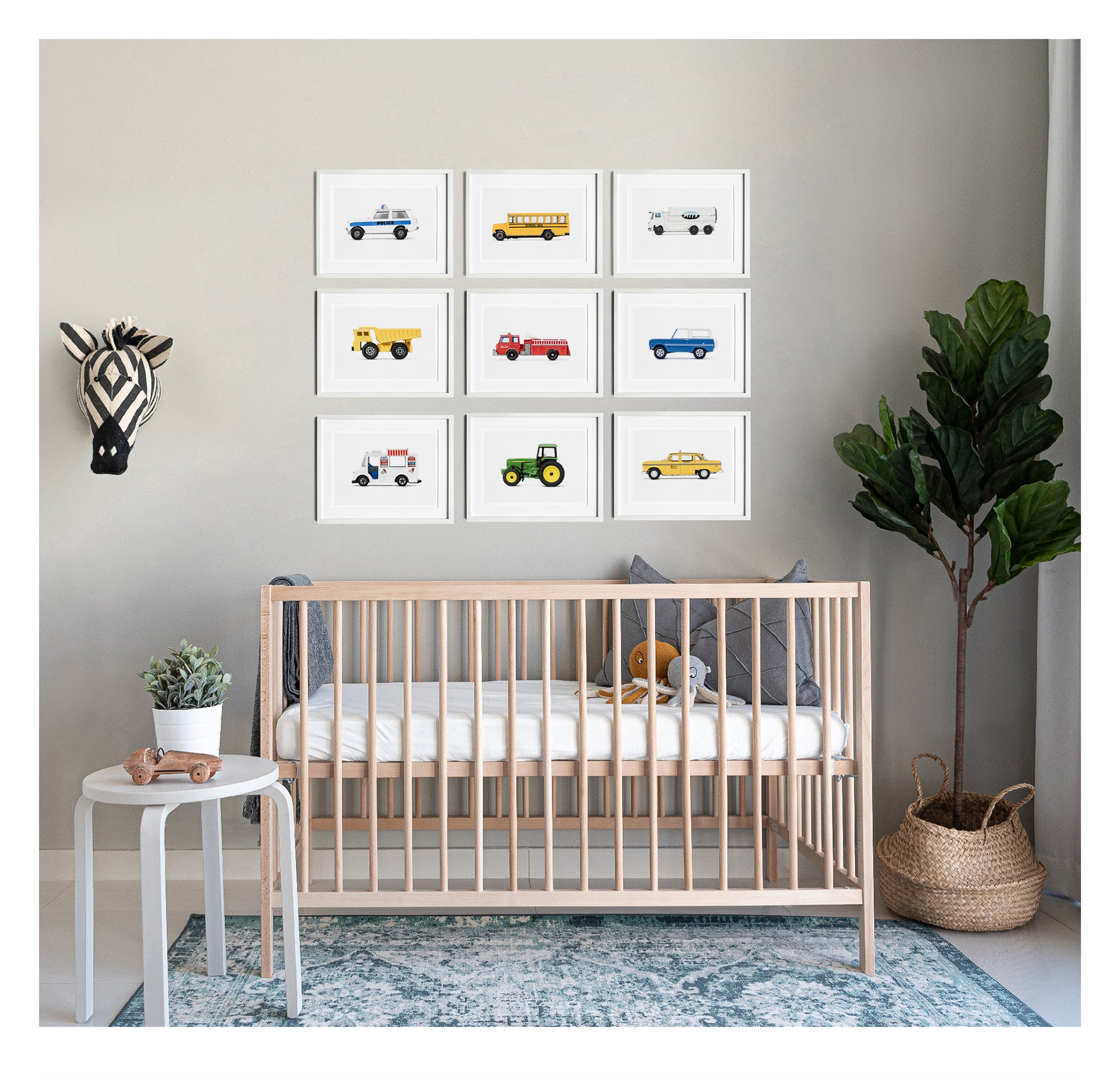 car-themed nursery wall art ideas for boys nursery