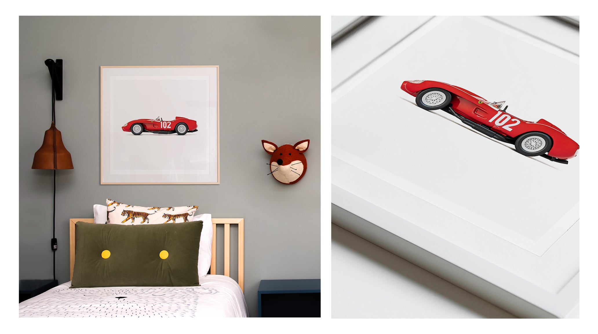car-themed nursery wall art for boys room