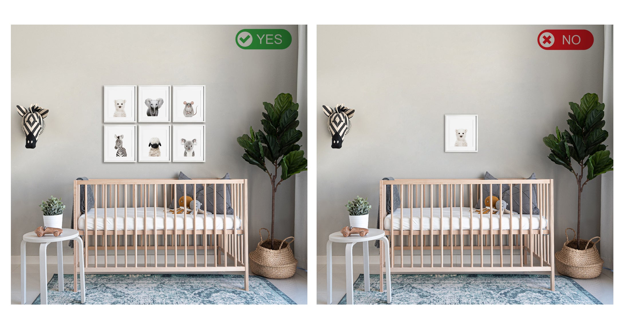 Nursery Wall art size guide