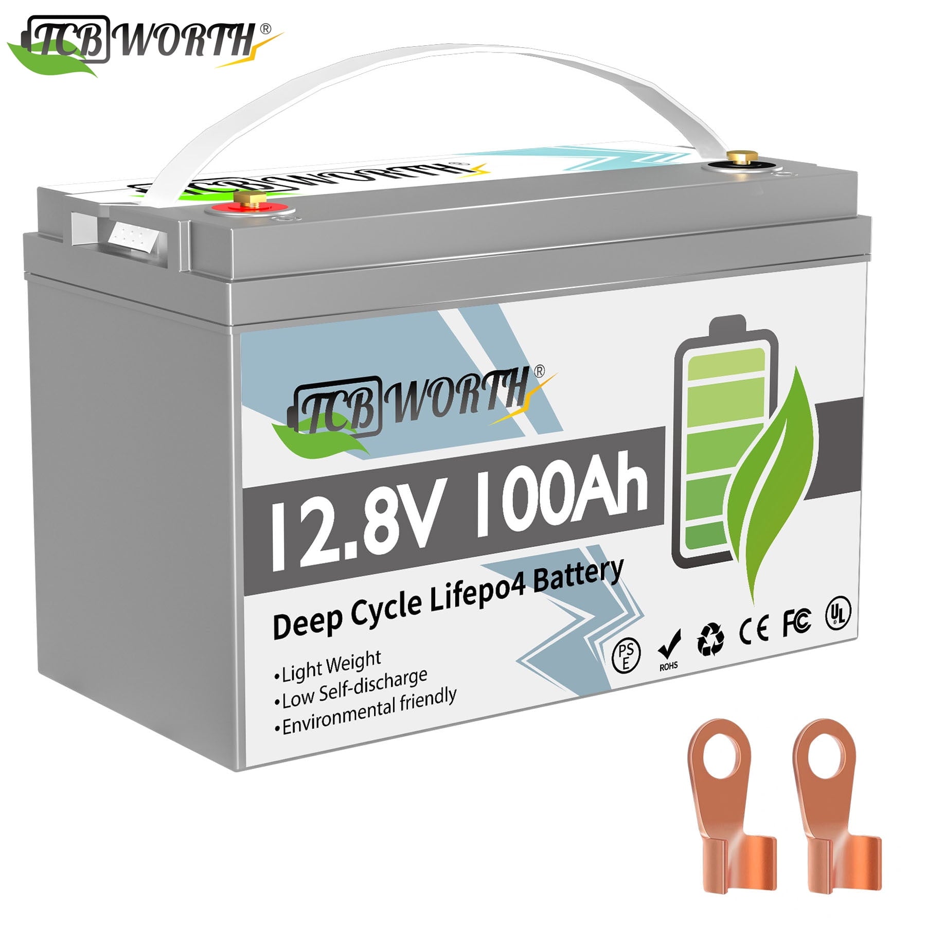 12V 100Ah LiFePO4 Battery,TCBWORTH Lithium Batteries with 100A BMS,15000 Deep Cycles,for RV,Solar,off Grid,Camping,Home Energy Storage