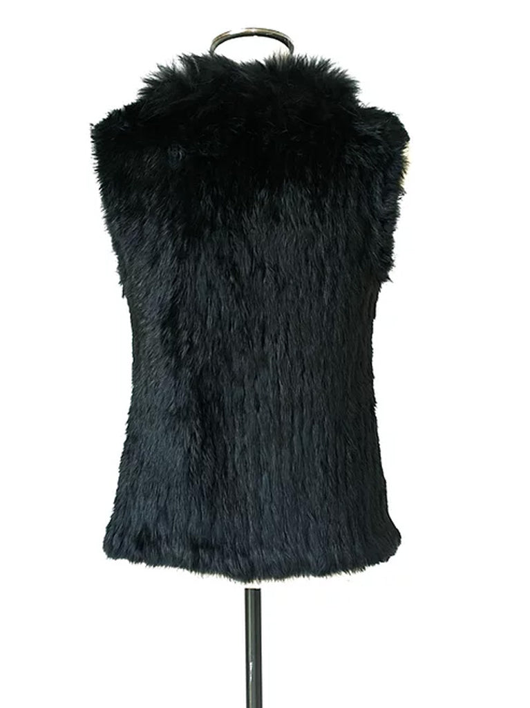 Black Rabbit Fur Vest – Foxy and Co