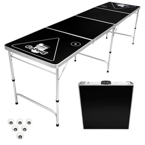 8-Foot Folding Portable Pong Table w/Optional Cup Holes & LED Lights - Los  Angeles Lakeshow Basketball Court (Choose Your Model)
