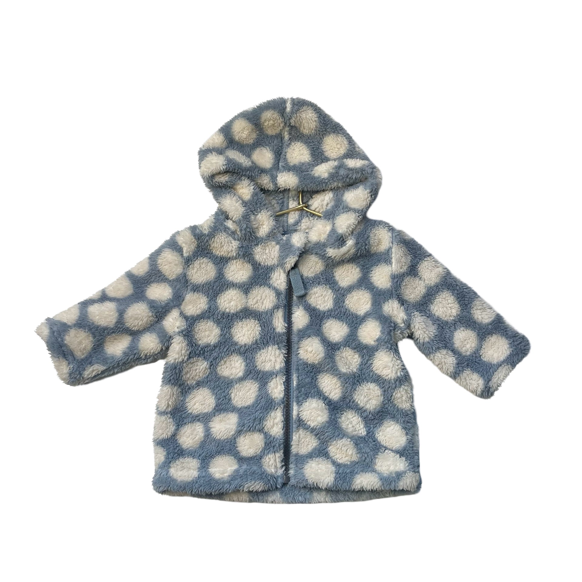 Hanna Andersson Blue & Ivory Dot Sherpa Jacket - Size 3-6 Mo
