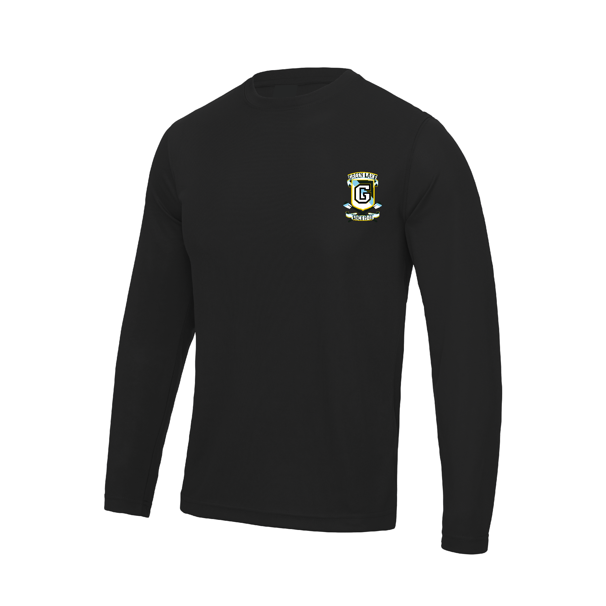 Green Lake Crew Long Sleeve Black Gym T-Shirt – Rivalkit USA