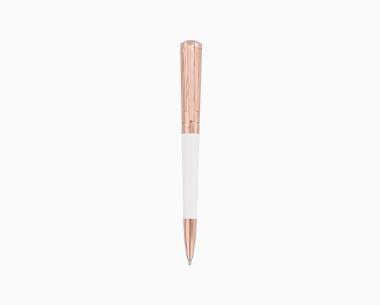 Image of Liberté white lacquer and rose gold ballpoint pen