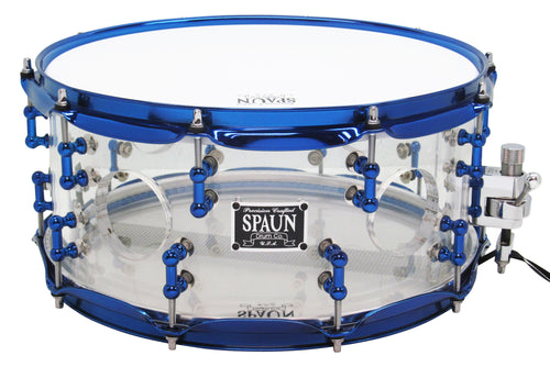 LED Snare Drum 6.5x14 Acrylic 1-2 Thick | Spaun Drums