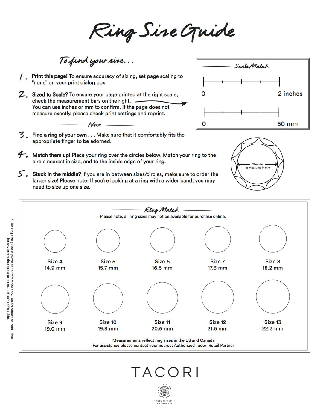Ring and bracelet sizing information - AandRJewellery