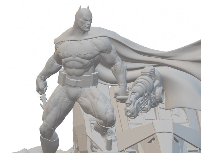 Batman and Batmobile diorama 3D model STL for 3D Print | 3DModel Prod