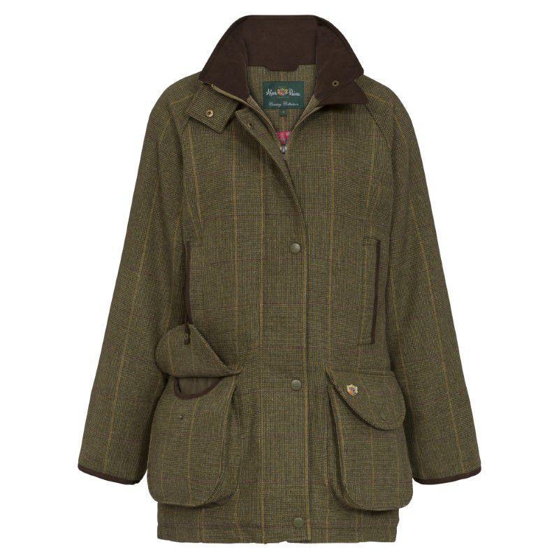 Alan Paine Combrook Ladies Waterproof Tweed Shooting Coat Spruce