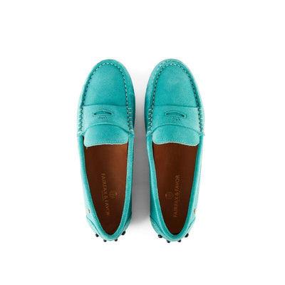 Fairfax & Favor Hemsby Suede Driving Shoe - Turquoise - William Powell