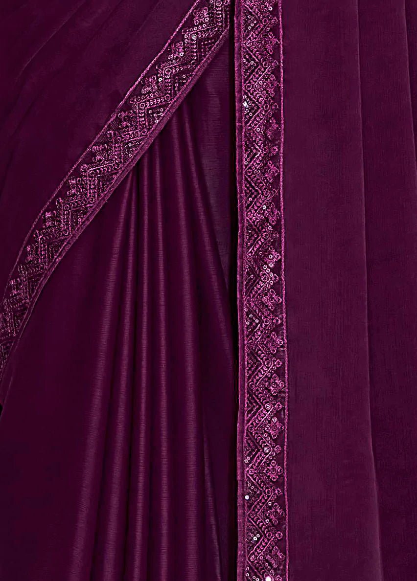 Party wear Designer Purple colour Fancy Silk Saree - PreeSmA