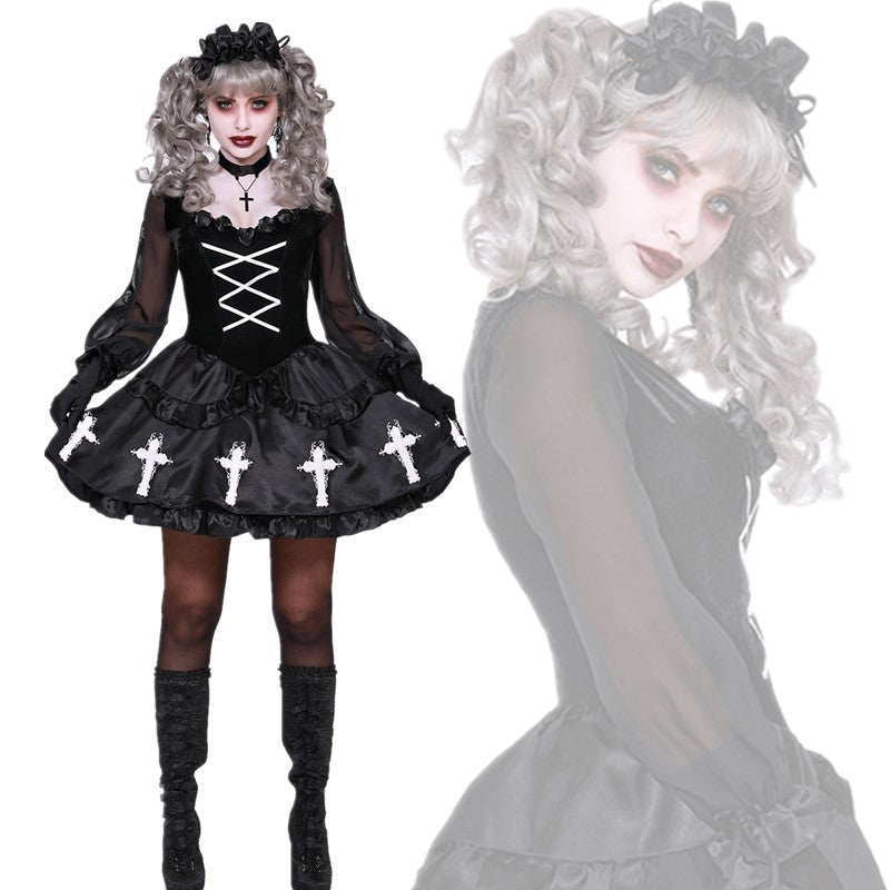 Gvavaya Cosplay Devil Lolita Cosplay Costume Scary Evil Clown Costume