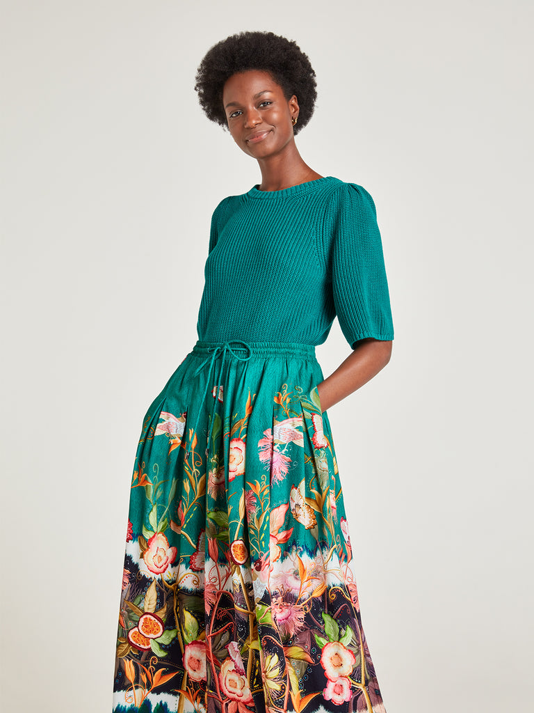 Demi Organic Cotton Pleated Skirt