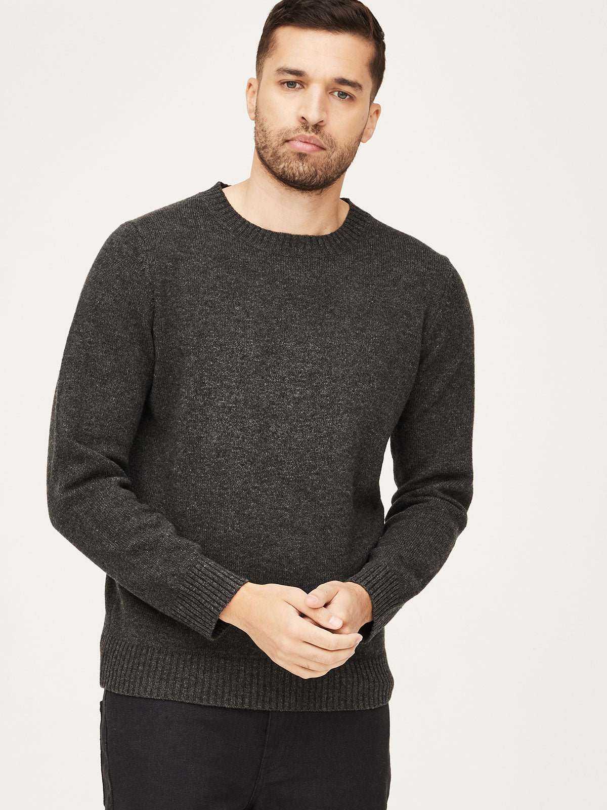 Joemar Knitted Crew Neck Jumper - Harbour Grey – Thought Clothing UK