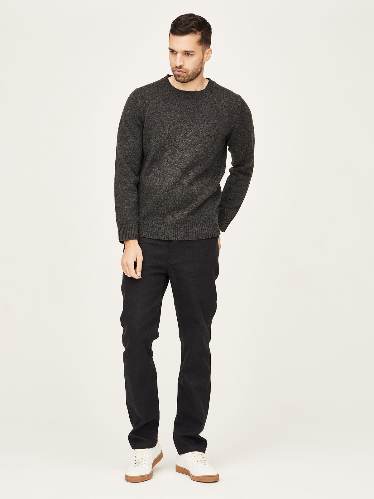 Joemar Knitted Crew Neck Jumper - Harbour Grey – Thought Clothing UK