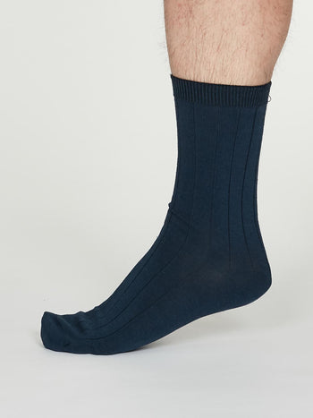 Thought Black Trainer Socks for Men - SPM384