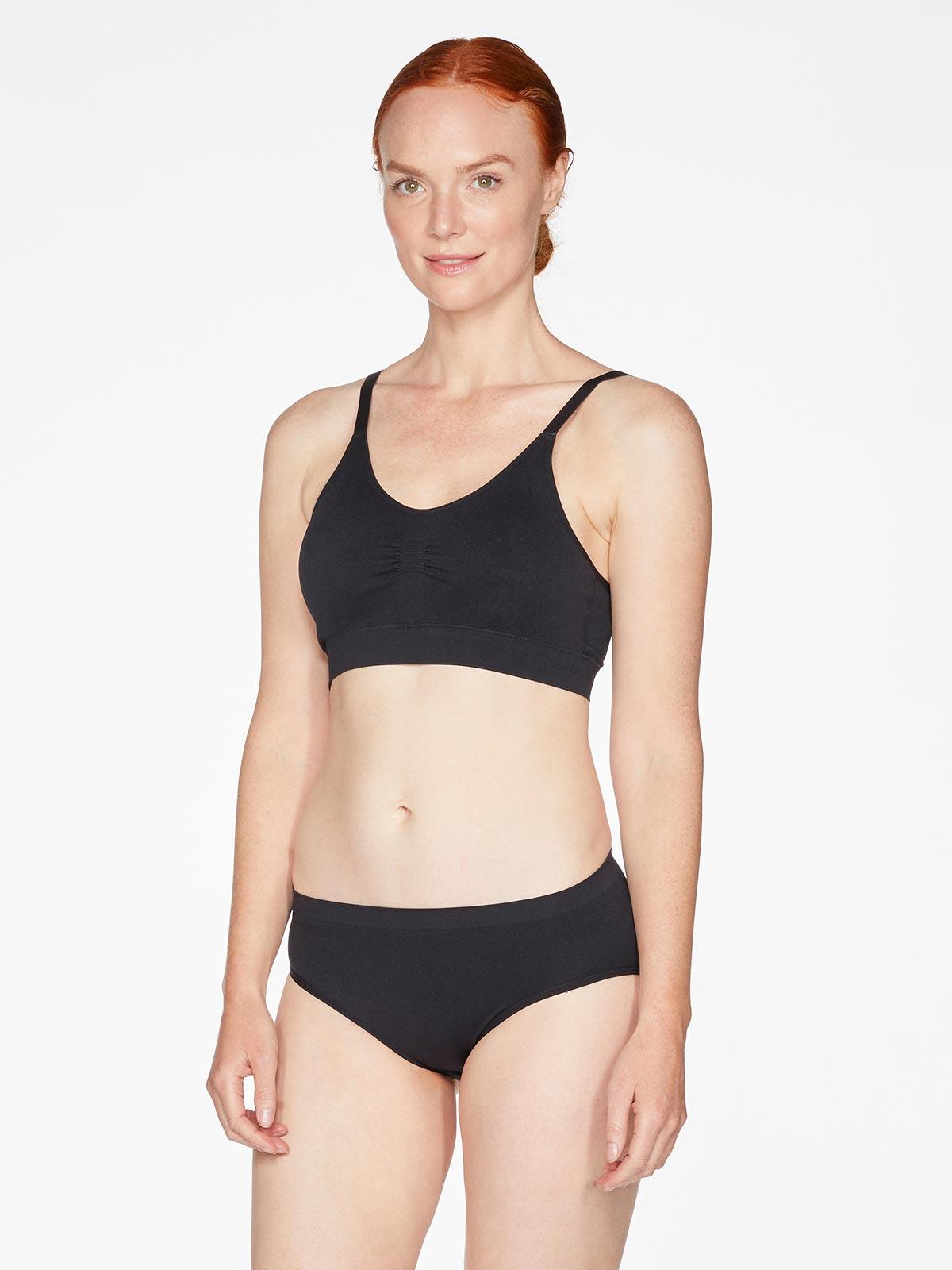 Organic Cotton Jersey Bralette in Black