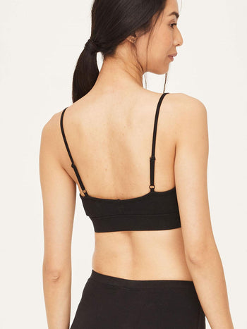 Eva Black Organic Cotton Pointelle Jersey Bralette – Ayten Gasson