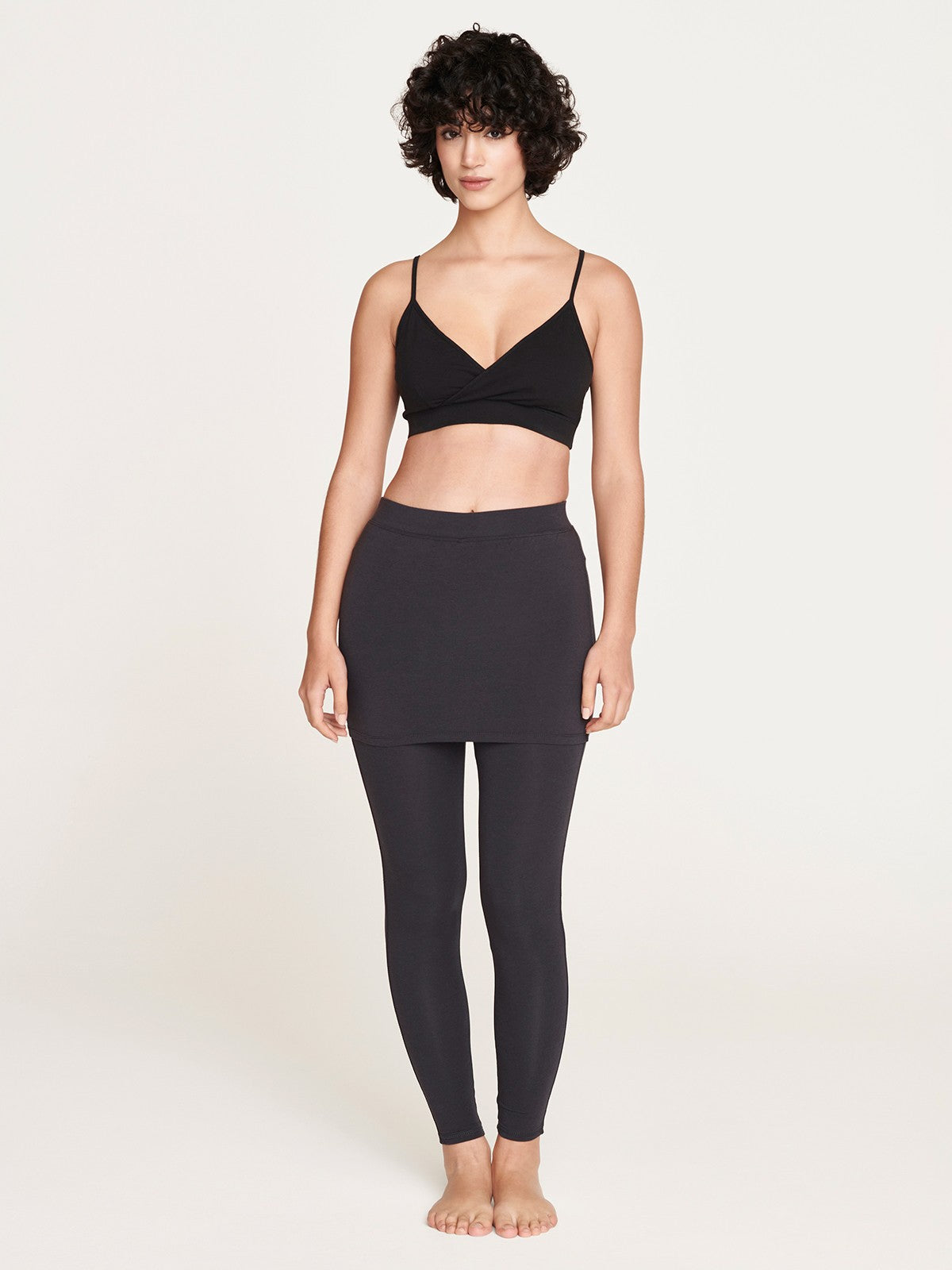 TLC Sport Performance Medium Compression Gathered Skirt Legging - Black |  very.co.uk