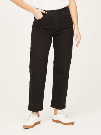 Organic cotton elastic-waist barrel jean, Taikan