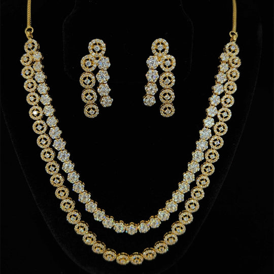 New Beautiful Collection 2 Gram Gold Jewellery Necklace and Earrings Set  For Women - African Boutique